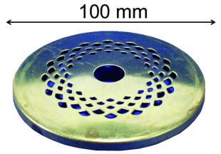 Dessus lampe en laiton ajouré diamètre 100 mm